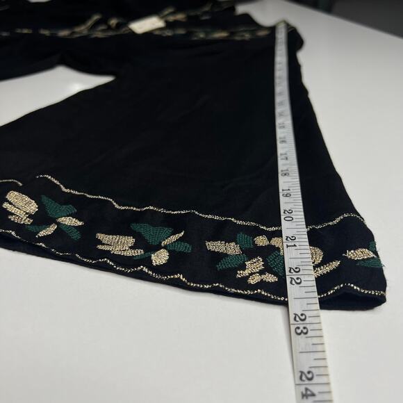 World Market NWT Dress Embroidered Dark Romantic Black/Gold Boho Flowy Size S/M - Picture 12 of 16
